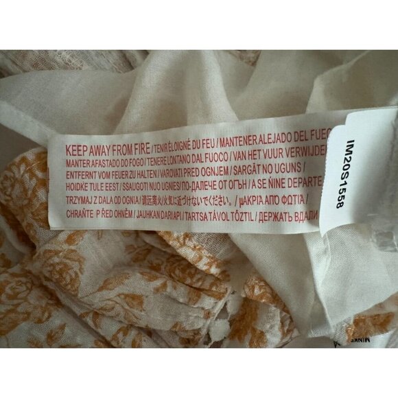 Minkpink Kiss The Stars Ruffle White Gold Floral Mini Dress Womens Size M - Picture 7 of 7